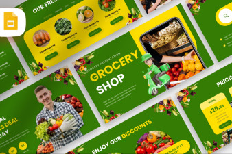 Green Nature Grocery Shop Google Slide Template